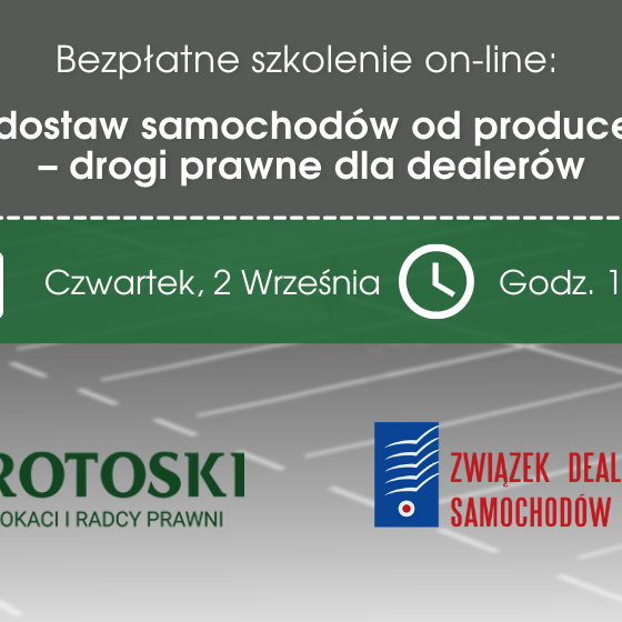 Bezpłatne szkolenie on-line Brak dostaw samochodów od producentów – drogi prawne dla dealerów zds
